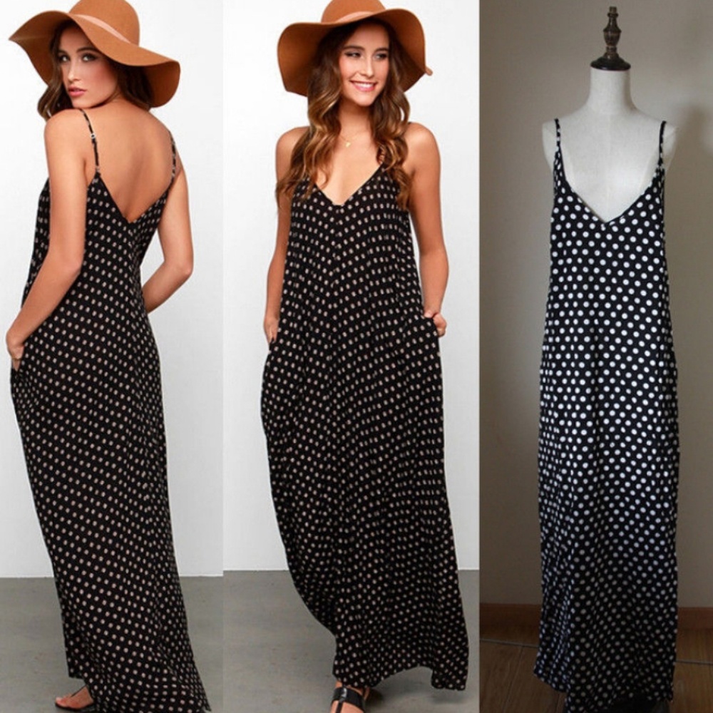 Summer Maxi Dress NWT Pockets, Adjustable Straps